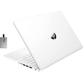 HP 14 Laptop, Intel Celeron N4020, 4 GB RAM, 64 GB Storage, 14-inch HD Touchscreen, Windows 10 Home, Thin & Portable, 4K Graphics, One Year of Microsoft 365 (14-dq0080nr, 2021, Snowflake White)