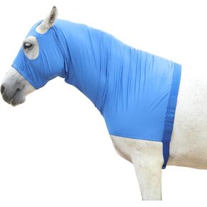 Stretch Horse Hood with Zip Lycra Full Face Lightweight Neck Cover