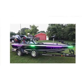 مجموعة إضاءة القارب من Green Blob Outdoors Pimp My Fishin Boat للأشعة فوق البنفسجية، شرائط إضاءة سوداء بنفسجية للغاية لقضبان فرك القوارب، مع شرائط إضاءة LED إضافية باللونين الأحمر والأخضر