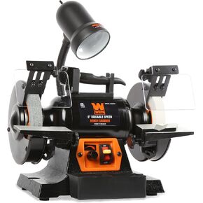 WEN BG625V 2.5-Amp 6-Inch Variable Speed Bench Grinder with Flexible Work Light