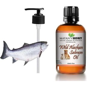 Pure Wild Alaskan Salmon Oil for Dogs & Cats - Supports Joint Function, Immune & Heart Health - Omega 3 Liquid Food Supplement for Pets - All Natural EPA + DHA Fatty Acids for Skin & Coat