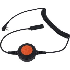 Emergency Push-to-Talk Big Button Waterproof PTT 7mm U174 Female Sock U94 Cable Rescue Intercom Push to Talk Activated System Adapter for Baofeng Retevis Kenwood 2 Pin Walkie Talkies (Civilian Wired)