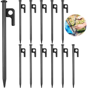 12 Pcs Spiral Tent Stakes 8 Inch Heavy Duty Tent Pegs Canopy Stakes with Spiral Tarp Stakes Unbreakable and Inflexible Metal Stakes Tent Spikes for Outdoor heringe Camping Garden Rocks Place