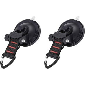Heavy Duty Suction Cups Hooks for Glass Window, Strong Vacuum Suction Cups Anchor with Hooks for Car Awning Camping Tie Down Car Awning Boat Camping Trap Car Camping Accessories