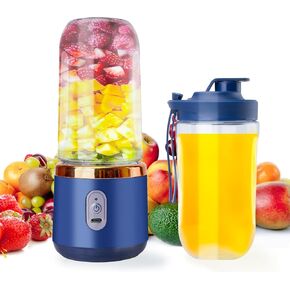Portable Blender, 20 Oz Mini Personal Size Blender for Shakes and Smoothies with 6 Blades, Rechargable Blender, 4000mAh Electric Blender for Kitchen, Home, Travel, Outdoor(Blue)