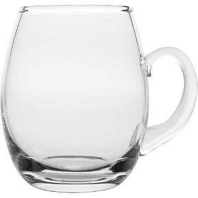 Barski - European Quality - Handmade Glass - Large Clear Beer Mug - Juice Cup - with Handle - 20 oz. - Made in Europe