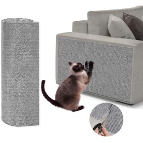 Cat Scratching Mat, 78.7"x15.8" Self-Adhesive Carpet Mat Trimmable Replacement for Cat Tree, Cat Wall Shelves, Cat Scratching Post, DIY Couch Sofa Furniture Door Protector