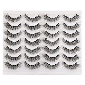 Newcally Lashes False Eyelashes Natural Fluffy Light Volume Faux Mink Lashes 14 Pairs Pack