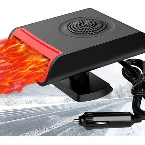 سخان سيارة محمول 150 وات، مروحة تسخين تلقائية 12 فولت تسخين سريع ومزيل الصقيع ومروحة تبريد، مزيل ضباب تلقائي وسخان قابل للدوران 180 درجة in Kuwait