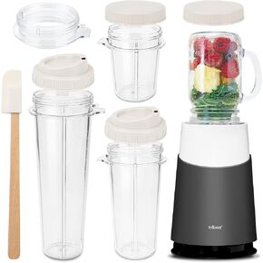 Tribest PB-430GY-A Personal Blender II, Mason Jar Ready Personal Blender with Mason Jar Mug, Gray