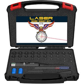 Professional Bore Sight Kit with 32 Adapters fit 0.17 to 12GA Calibers with Button Switch,Powerful Hunting Equipment