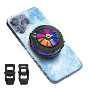 AMUSIGHT Magnetic Cell Phone Cooler for Gaming, Portable Phone Cooling Fan Type-C Wired with Temperature Display, Phone Radiator for MagSafe, Gaming Semiconductor Cooling for iPhone/Ipad/Android