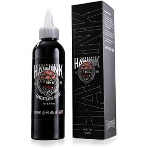 Hawink Tattoo Ink 6.7oz (200ml) Vegan-Friendly USA Standard Pigment Super Black TI963-6.7OZ-S