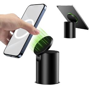 elitehood Heavy Duty Aluminum Magnetic Phone Stand, for Magsafe Stand for iPhone, Adjustable Cell Phone Holder for Desk, Computer Office Desk Accessories, Fits 4-11in iPhone, Kindle, iPads, Tablets
