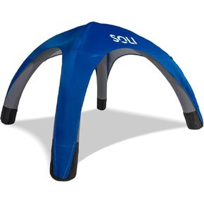 SOLI Outdoors Inflatable Sun Shade Canopy - Ultraportable, Self-Inflating with Automatic Pump, Stakes & Tethers for Wind Resistance - Quick Setup for Camping, Beach, & Backyard (Cool Grey)