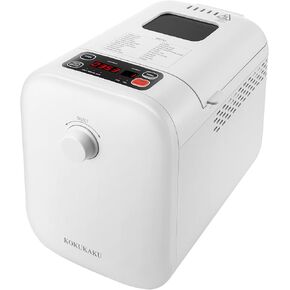 22-In-1 Compact Automatic Bread Maker Machine, 1LB/1.5LB Programmable 2 Loaf Sizes, 3 Crust Colors, Small Digital Home Bakery with Dough, Cake, Jam, Yogurt, Non-stick Pan, White