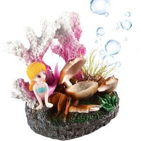 Saim Resin Corals, Aquarium Bubbler Decorations Cute Coral & Crab Fish Tank Decoration, Aquarium Micro Ocean Landscape Ornament Resin Corals for Aquarium Fish Tank Decor Fish Toy