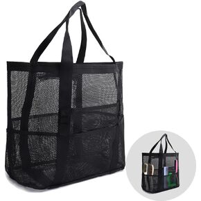 Smanllan Horse Grooming Organizer Bag,8 Pockets Waterproof Horse Grooming Tote Bag with Mesh (Black)