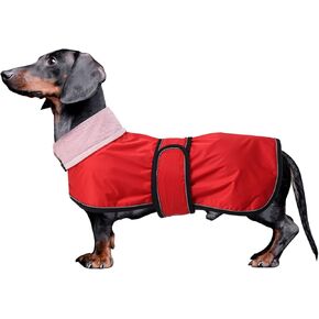 Dachshund Raincoat with Reflective Stripe rain Water Resistant Adjustable Bands Raincoat for Small Medium Dogs - Yellow - S
