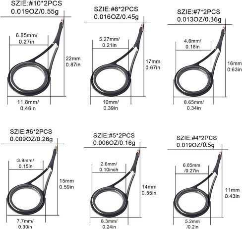 Aventik Fishing Rod Repair Kit, Supplies for Fishing Pole Eyelets Replacement with Kit with Stainless Steel Guides for Spinning/Casting Rods in Saudi Arabia