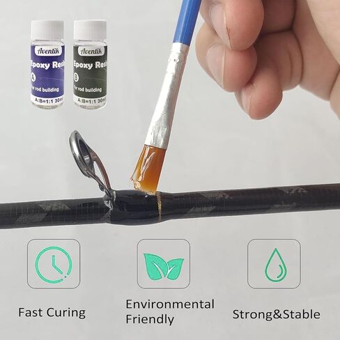 Aventik Fishing Rod Repair Kit, Supplies for Fishing Pole Eyelets Replacement with Kit with Stainless Steel Guides for Spinning/Casting Rods in Saudi Arabia
