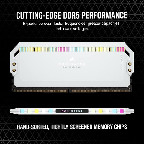 Corsair Dominator Platinum RGB DDR5 64GB (2x32GB) 5200MHz C40 Intel Optimized Desktop Memory (Onboard Voltage Regulation, Patented CORSAIR DHX Cooling, 12 Ultra-Bright CAPELLIX RGB LEDs) Black in Kuwait