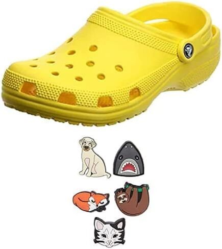 Crocs Mens and Womens Classic Clog w/Jibbitz Charms 5-Packs in Saudi Arabia