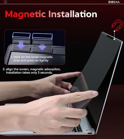 ZOEGAA Laptop Privacy Screen 16 inch,Magnetic Privacy Screen 16 inch for 16:10,Factory has been Focusing on the Research and Production and owns many international Patents such as Filtration Membranes in Kuwait
