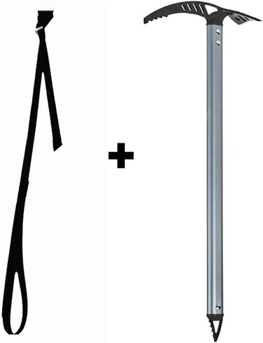 Outdoor Camping Ice Axe Walking Pick for Camping Aluminum Alloy Mountaineering Axe Glacier Climbing Tool Lightweight Design,70 Cm Gray in Saudi Arabia