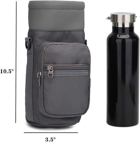 Water Bottle Pouch Multi-Purpose Hydration Waist Carrier Bag with Detachable Handle Strap &Shoulder Strap in Saudi Arabia