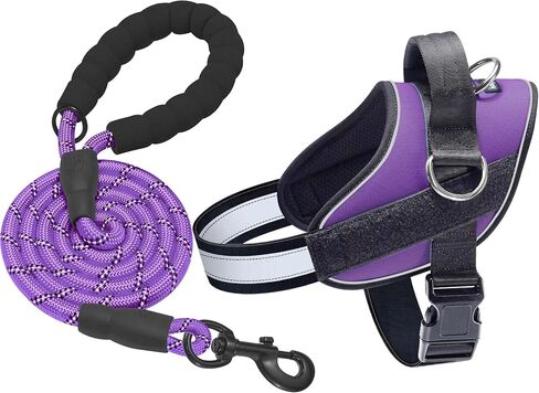 سرج Haapaw الأساسي للكلاب، سترة مضادة للسحب للحيوانات الأليفة مع 3 مشابك للمقود، لا تسبب الاختناق، عاكسة، قابلة للتعديل ومبطنة، لسهولة المشي والتدريب للكلاب الكبيرة (L، أزرق) in Kuwait