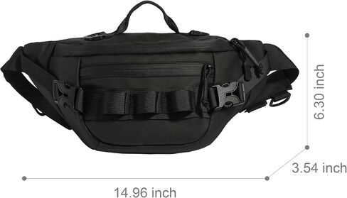 Tactical Fanny Pack for Men Women Military Waist Bag Molle Utility Hip Belt Pouch Crossbody Bags Bumbag for Cycling Hiking Walking Fishing Black03 in Saudi Arabia