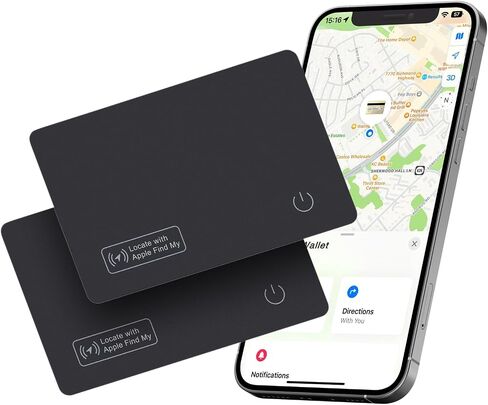 Reyke Wallet Tracker Card, 2 Pack Wireless Charging Wallet Finder. Works with Apple Find My (iOS Only), Item Tracker for Wallet, Luggage Tags, Phone, Passports and More in Saudi Arabia