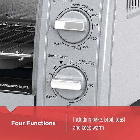 BLACK+DECKER TO1705SG 4-Slice Toaster Oven, Easy Controls, Stainless Steel in Saudi Arabia