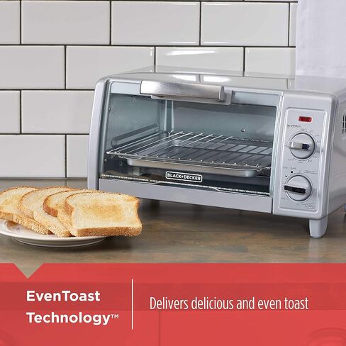 BLACK+DECKER TO1705SG 4-Slice Toaster Oven, Easy Controls, Stainless Steel in Saudi Arabia
