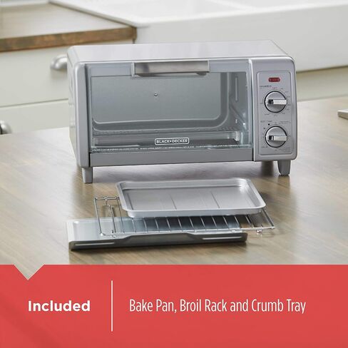 BLACK+DECKER TO1705SG 4-Slice Toaster Oven, Easy Controls, Stainless Steel in Saudi Arabia