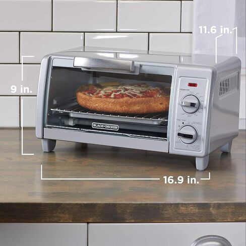 BLACK+DECKER TO1705SG 4-Slice Toaster Oven, Easy Controls, Stainless Steel in Saudi Arabia