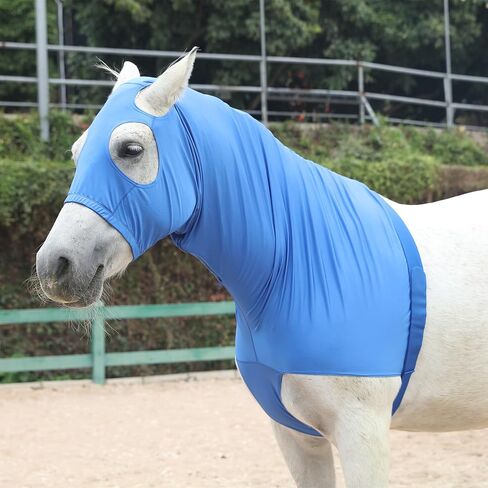 Stretch Horse Hood with Zip Lycra Full Face Lightweight Neck Cover in Kuwait