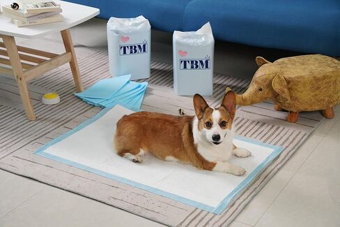 TBM Dog and Puppy Pee Pads 50 Count, 23.6 x 23.6 Inches with Leak-Proof Quick-Dry Design for Potty Training, Premium Absorbency, Large Size Puppy Pads, Blue & White in Saudi Arabia