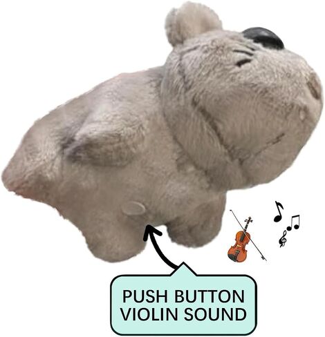 Sad Hamster Meme Plush Toy with Pink Bow, Handmade Crochet Built-in Violin Sound for Soft Cute Sad Hamster (Keychain with Music) in Saudi Arabia