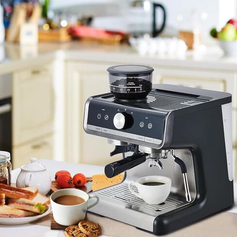 Espresso Machine,Semi Automatic Espresso Machine With Grinder,Specialist Espresso Maker With Milk Frother Steam Wand, 20 Bar Coffee Machine for Home/Cafes/Office/Surpermarket/Restaurants/Bakeries in Saudi Arabia
