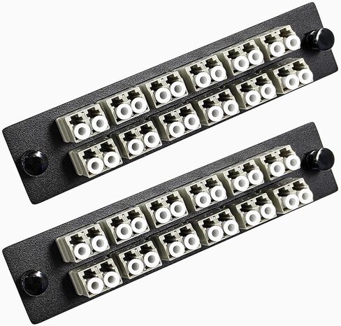 12 Duplex LC/MM Fiber Patch Panel with Duplex Multimode Gray LC Adapters, 24 Fiber Ports(2-Pack) in Saudi Arabia