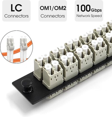12 Duplex LC/MM Fiber Patch Panel with Duplex Multimode Gray LC Adapters, 24 Fiber Ports(2-Pack) in Saudi Arabia