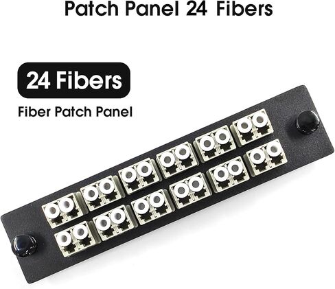 12 Duplex LC/MM Fiber Patch Panel with Duplex Multimode Gray LC Adapters, 24 Fiber Ports(2-Pack) in Saudi Arabia