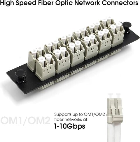 12 Duplex LC/MM Fiber Patch Panel with Duplex Multimode Gray LC Adapters, 24 Fiber Ports(2-Pack) in Saudi Arabia