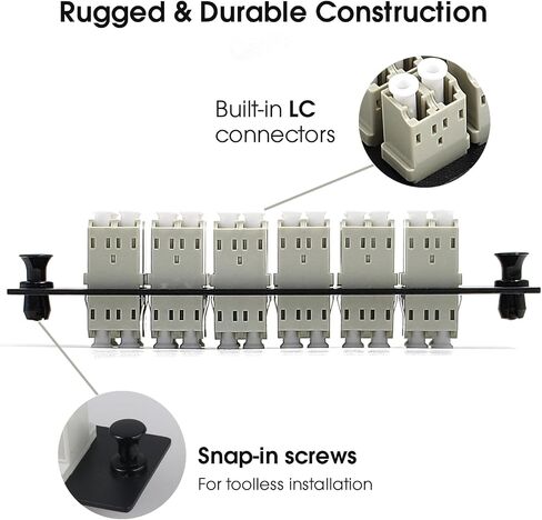 12 Duplex LC/MM Fiber Patch Panel with Duplex Multimode Gray LC Adapters, 24 Fiber Ports(2-Pack) in Saudi Arabia