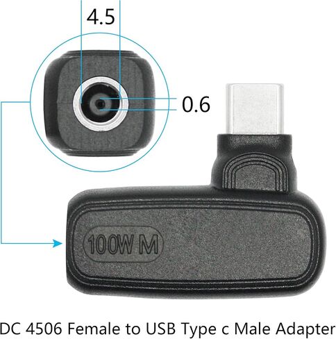 100 واط تيار مستمر 7.4 ملم × 0.6 ملم إلى محول موصل USB من النوع C، 90 درجة DC 7406 أنثى إلى USB C ذكر محول شحن الطاقة، شريحة PD ذكية مدمجة، للهواتف وأجهزة الكمبيوتر المحمولة وأجهزة منفذ USB من النوع C in Kuwait