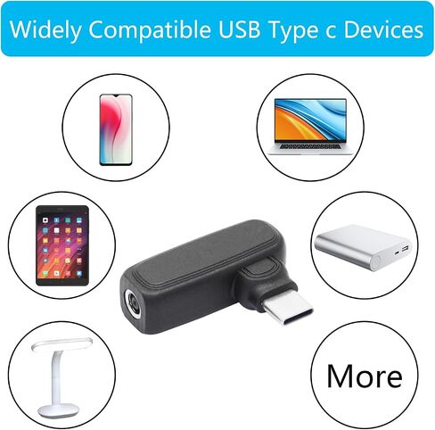 100 واط تيار مستمر 7.4 ملم × 0.6 ملم إلى محول موصل USB من النوع C، 90 درجة DC 7406 أنثى إلى USB C ذكر محول شحن الطاقة، شريحة PD ذكية مدمجة، للهواتف وأجهزة الكمبيوتر المحمولة وأجهزة منفذ USB من النوع C in Kuwait
