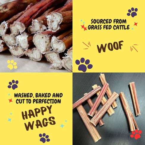 أعواد الفتوة العادية بحجم 4-5 بوصات من Woofley - (20 قطعة) - أعواد الفتوة للكلاب - عصا مضغ للكلاب تدوم طويلاً in Saudi Arabia