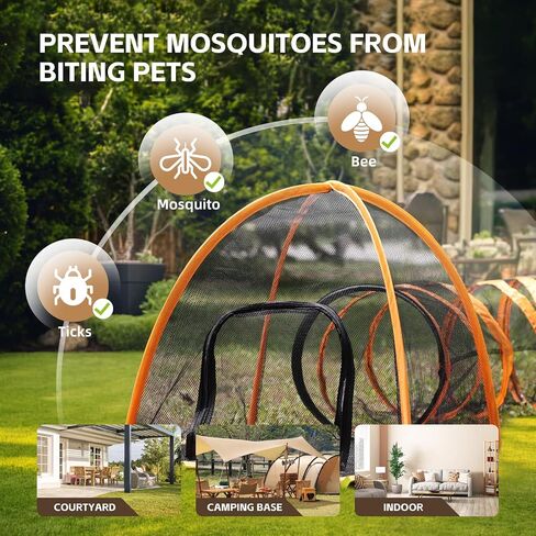 Outdoor Cat Tunnel, Pop Up Cat Tent - Outdoor Cat Playpen, Tents for Small Animals, Provides Double Fun with 2-Way Cat Playpen, Cat Tents for Outside，New in Saudi Arabia